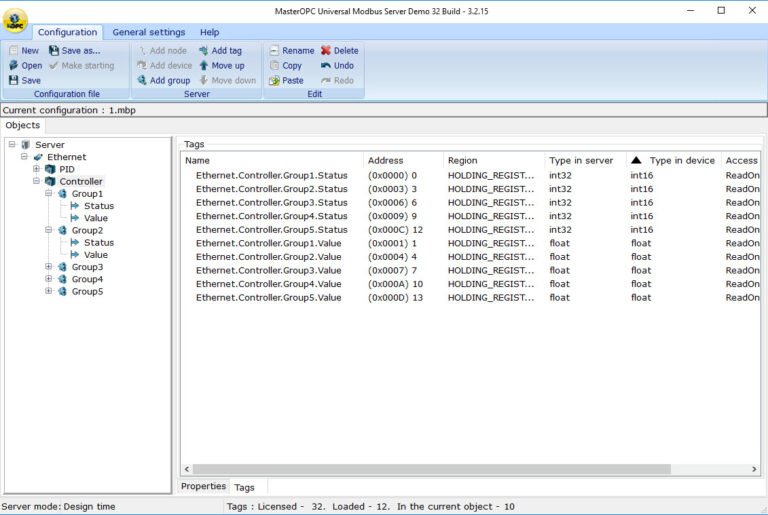 Modbus OPC server – Master OPC